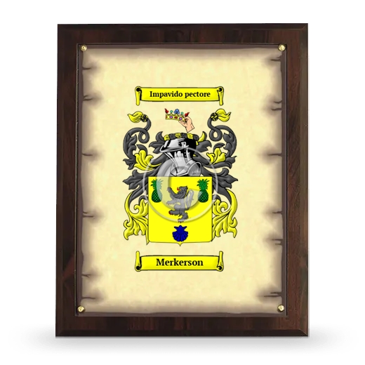 Merkerson Coat of Arms Plaque