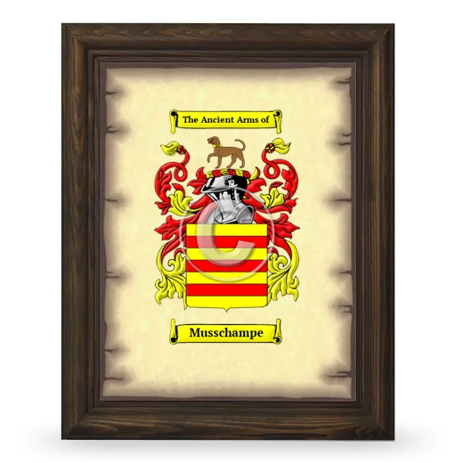 Musschampe Coat of Arms Framed - Brown