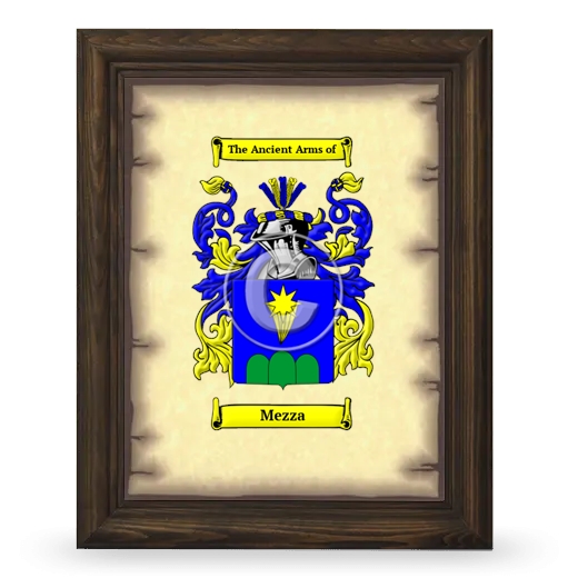 Mezza Coat of Arms Framed - Brown