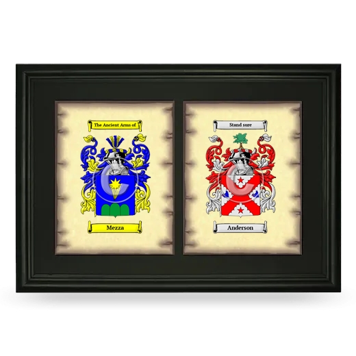 Double Coat of Arms Framed - Black