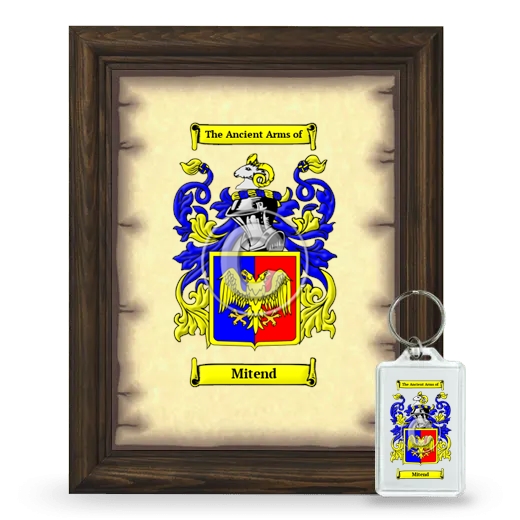 Mitend Framed Coat of Arms and Keychain - Brown