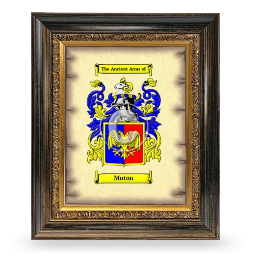 Muton Coat of Arms Framed - Heirloom