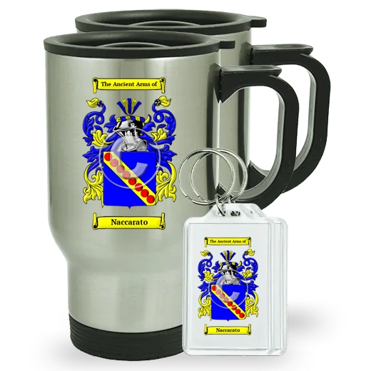 Naccarato Pair of Travel Mugs and pair of Keychains