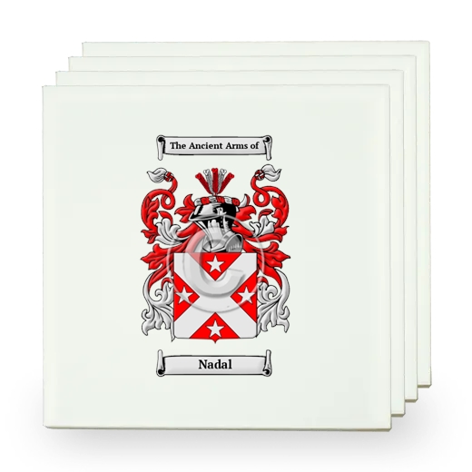 Nadal Set of Four Small Tiles with Coat of Arms