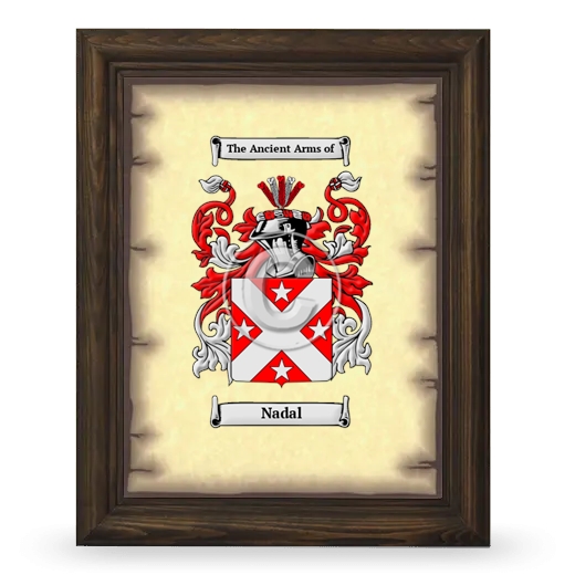 Nadal Coat of Arms Framed - Brown