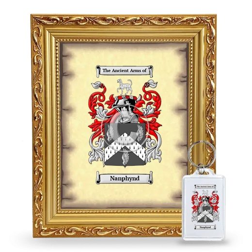 Nanphynd Framed Coat of Arms and Keychain - Gold