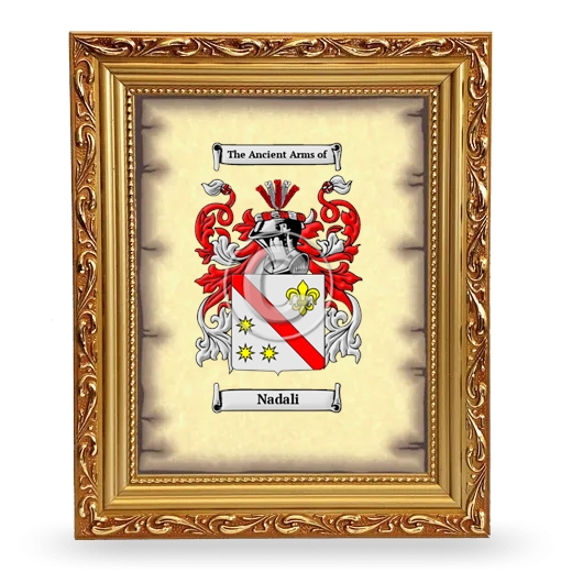 Nadali Coat of Arms Framed - Gold