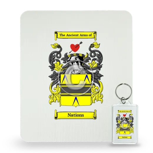 Nations Mouse Pad and Keychain Combo Package