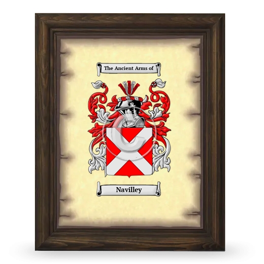 Navilley Coat of Arms Framed - Brown