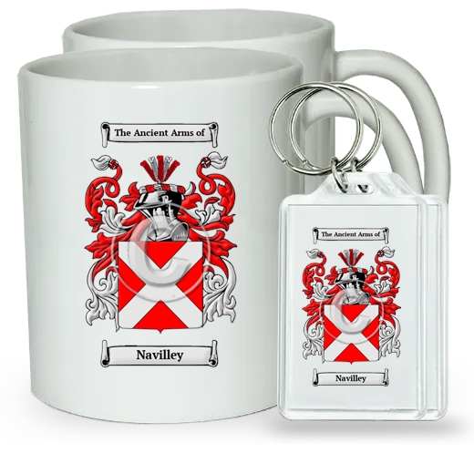 Navilley Pair of Coffee Mugs and Pair of Keychains