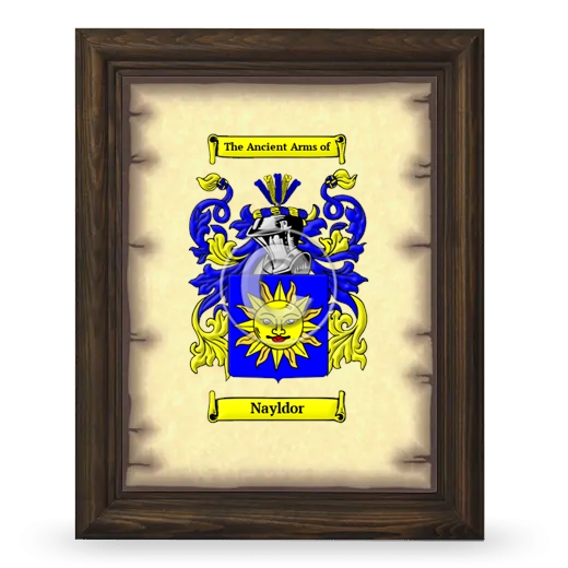 Nayldor Coat of Arms Framed - Brown