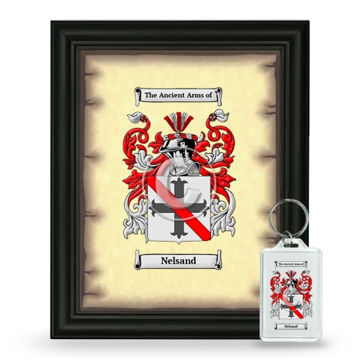 Nelsand Framed Coat of Arms and Keychain - Black