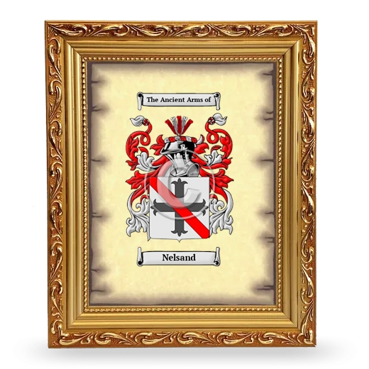 Nelsand Coat of Arms Framed - Gold