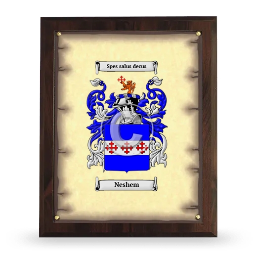 Neshem Coat of Arms Plaque