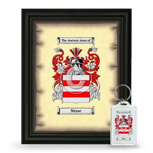Nesse Framed Coat of Arms and Keychain - Black