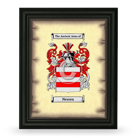 Nessen Coat of Arms Framed - Black