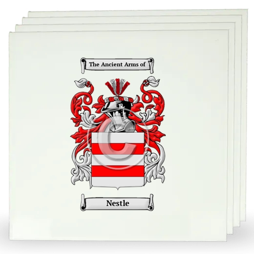 Nestle Set of Four Large Tiles with Coat of Arms