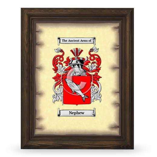 Nephew Coat of Arms Framed - Brown