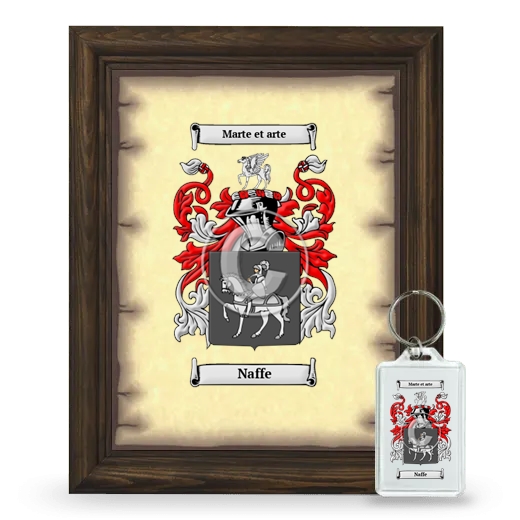 Naffe Framed Coat of Arms and Keychain - Brown