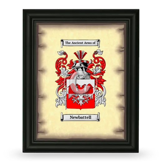 Newbattell Coat of Arms Framed - Black