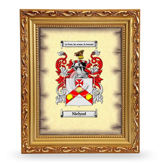 Nielynd Coat of Arms Framed - Gold