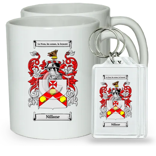 Nillane Pair of Coffee Mugs and Pair of Keychains