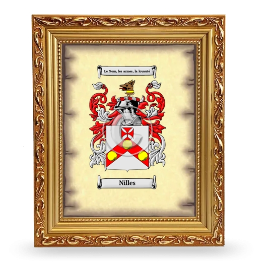 Nilles Coat of Arms Framed - Gold