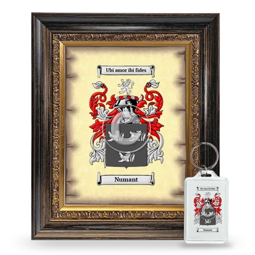 Numant Framed Coat of Arms and Keychain - Heirloom