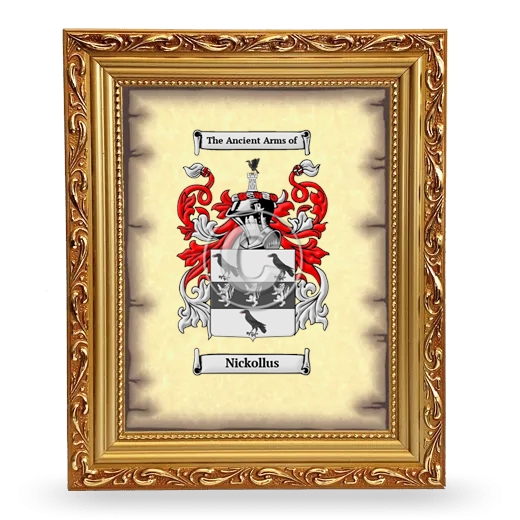 Nickollus Coat of Arms Framed - Gold