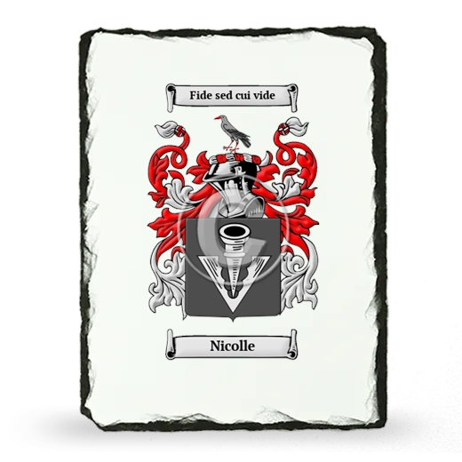 Nicolle Coat of Arms Slate
