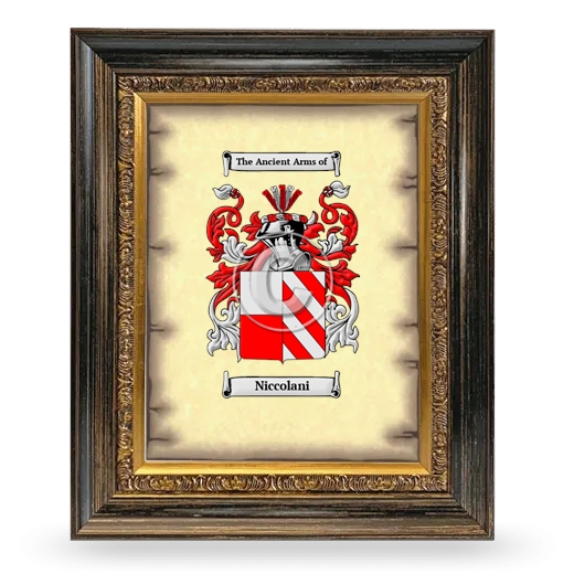 Niccolani Coat of Arms Framed - Heirloom