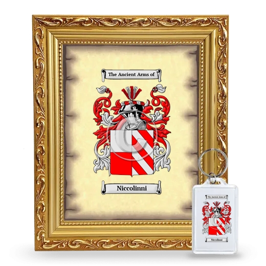 Niccolinni Framed Coat of Arms and Keychain - Gold