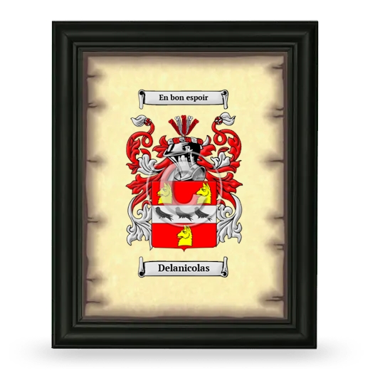 Delanicolas Coat of Arms Framed - Black