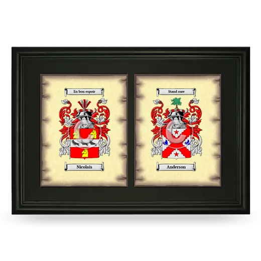 Double Coat of Arms Framed - Black