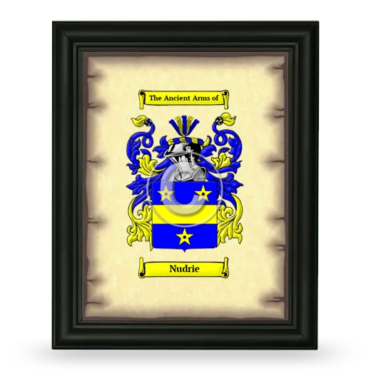 Nudrie Coat of Arms Framed - Black