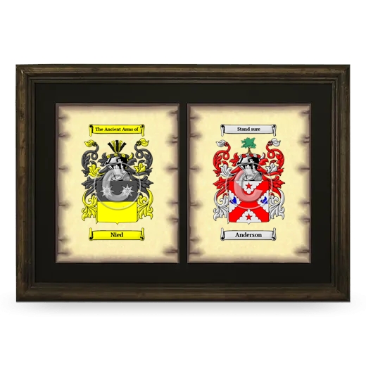 Double Coat of Arms Framed - Brown