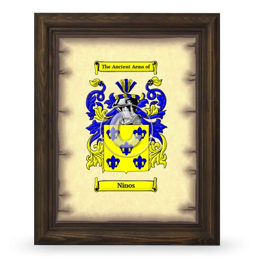 Ninos Coat of Arms Framed - Brown