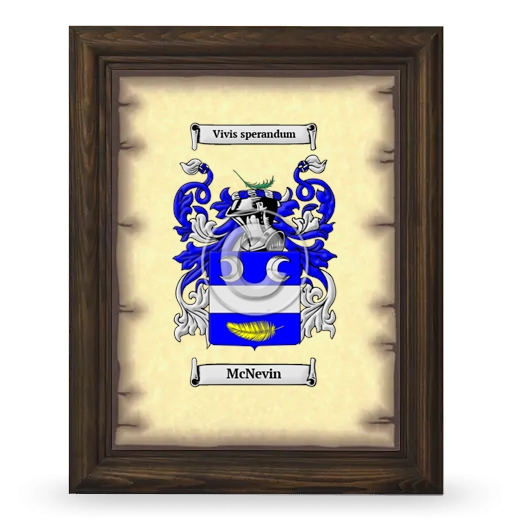 McNevin Coat of Arms Framed - Brown