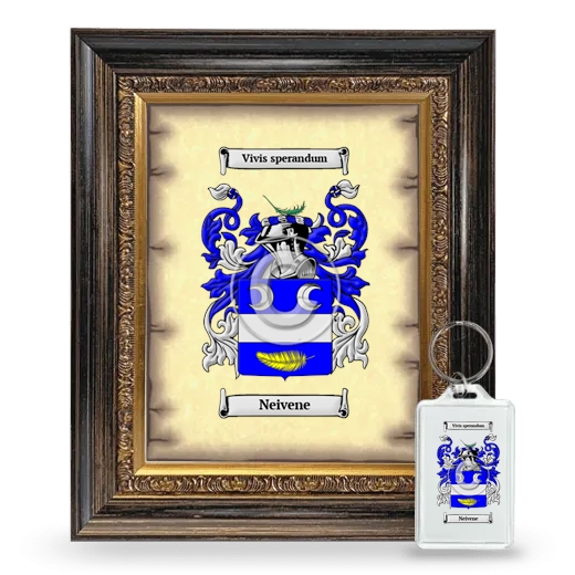 Neivene Framed Coat of Arms and Keychain - Heirloom