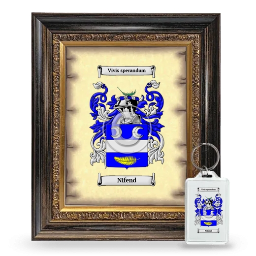 Nifend Framed Coat of Arms and Keychain - Heirloom