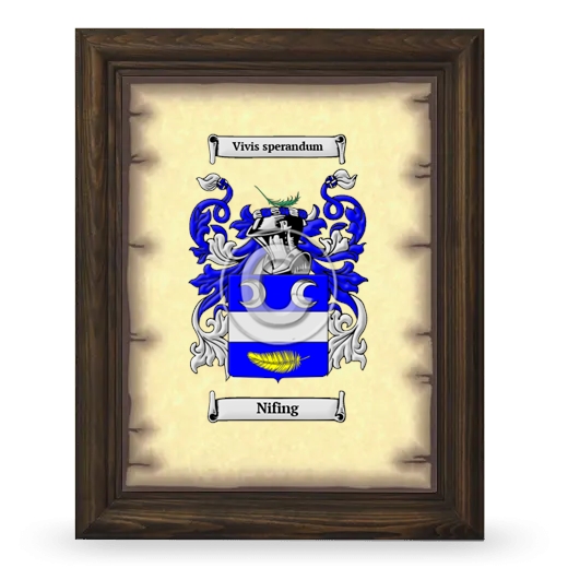 Nifing Coat of Arms Framed - Brown