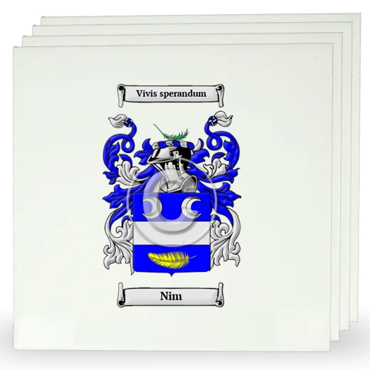 Nim Set of Four Large Tiles with Coat of Arms