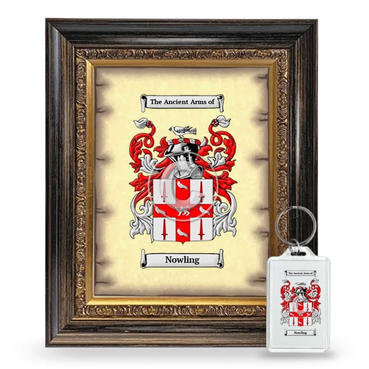 Nowling Framed Coat of Arms and Keychain - Heirloom