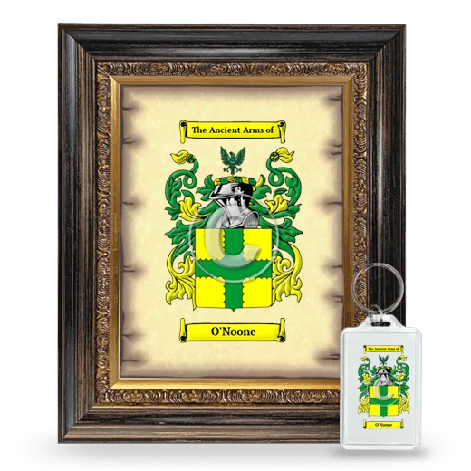 O'Noone Framed Coat of Arms and Keychain - Heirloom