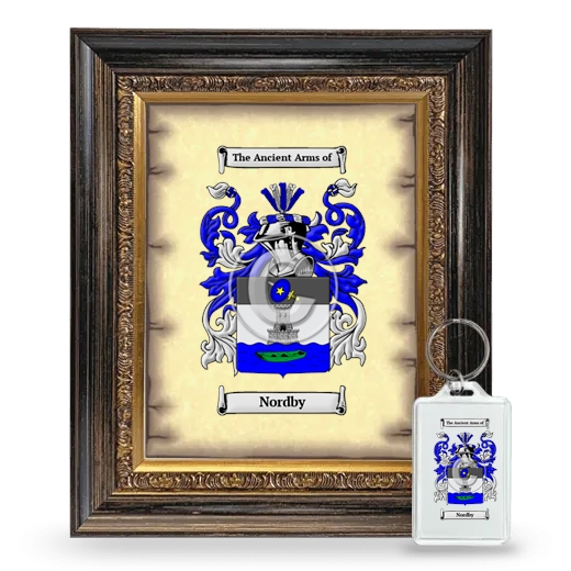 Nordby Framed Coat of Arms and Keychain - Heirloom