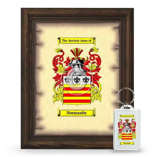 Normanby Framed Coat of Arms and Keychain - Brown