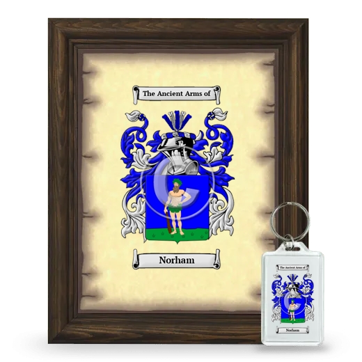 Norham Framed Coat of Arms and Keychain - Brown