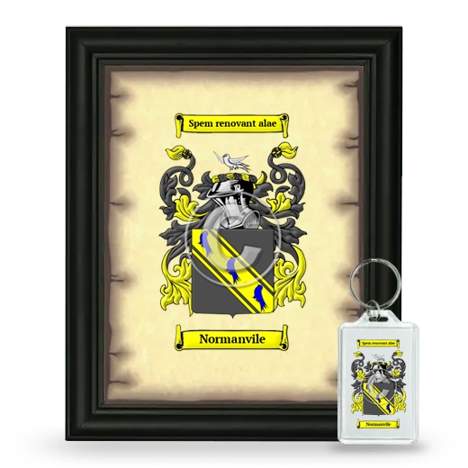 Normanvile Framed Coat of Arms and Keychain - Black