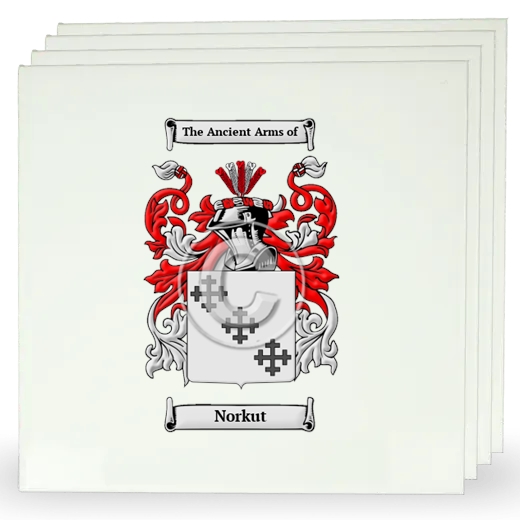 Norkut Set of Four Large Tiles with Coat of Arms