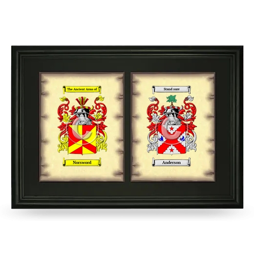 Double Coat of Arms Framed - Black